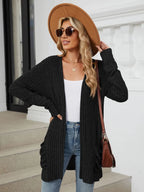 Pocketed Open Front Long Sleeve Cardigan (17)