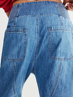 Smocked High-waisted Wide Leg Jeans (11)