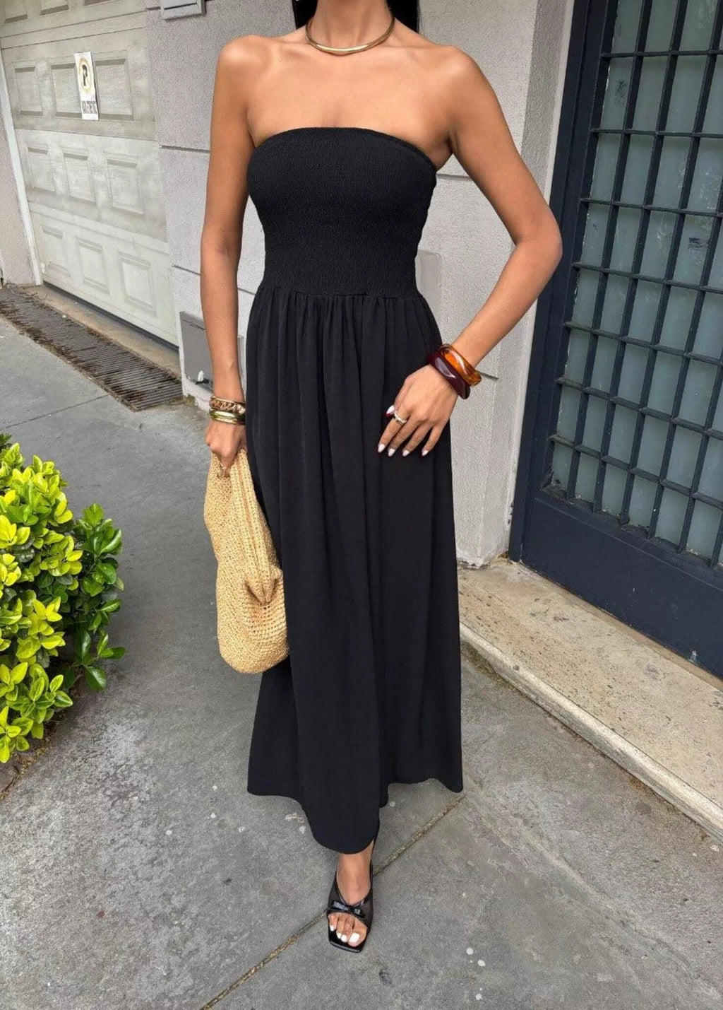 Strapless Smocked Maxi Dress (10)