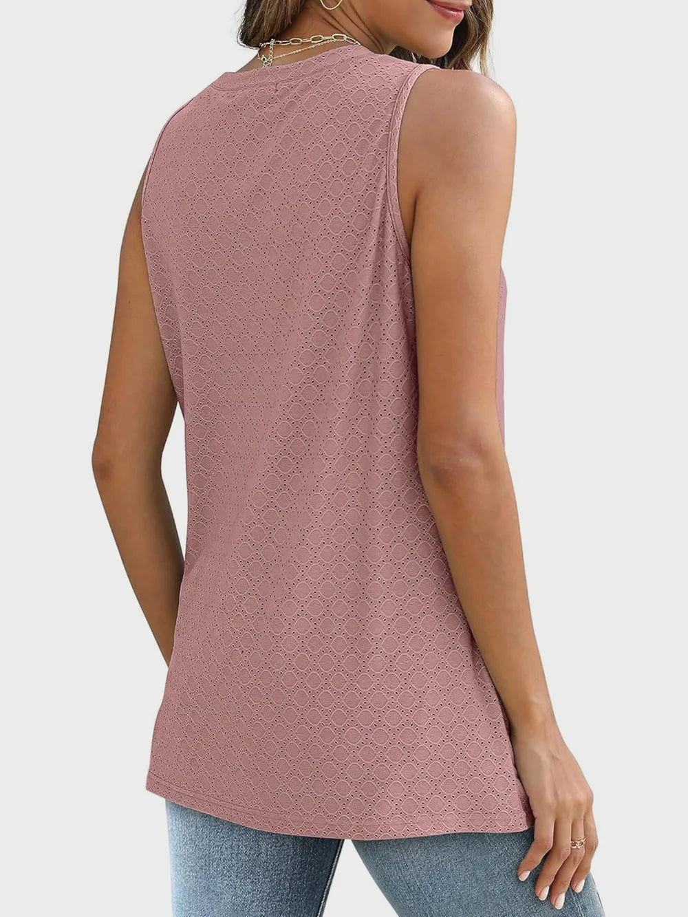 Eyelet Round Neck Tank (30)