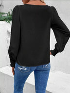 Lace Trim Long Sleeve Blouse (5)