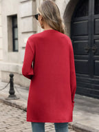 Ruched Pocket Open Front Cardigan (6)