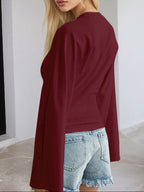 Full Size Long Sleeve Fitted T-shirt Plus (25)