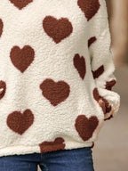 Fuzzy Heart Pocketed Dropped Shoulder Hoodie (12)