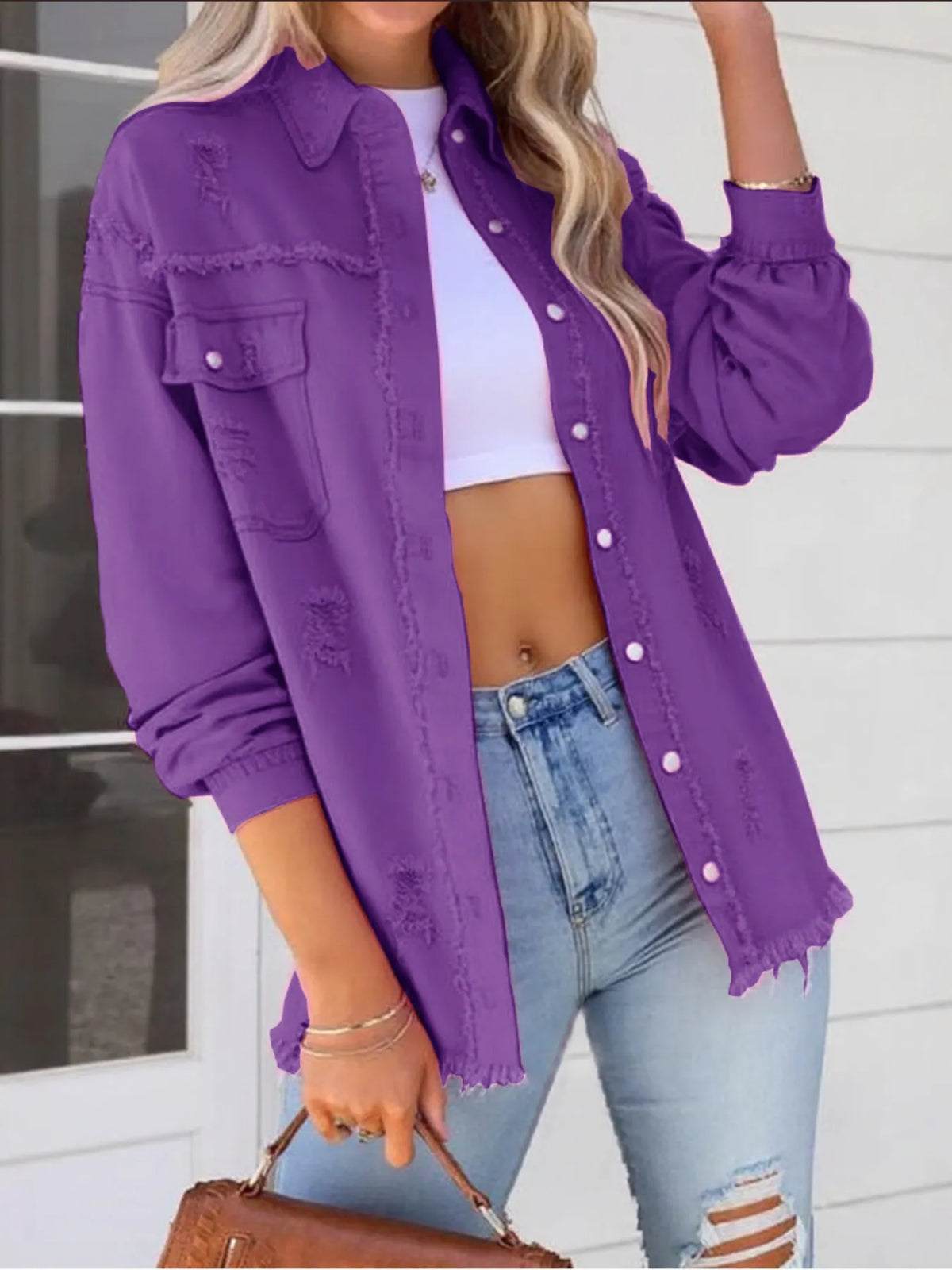Distressed Denim Jacket Frayed Edges (19)