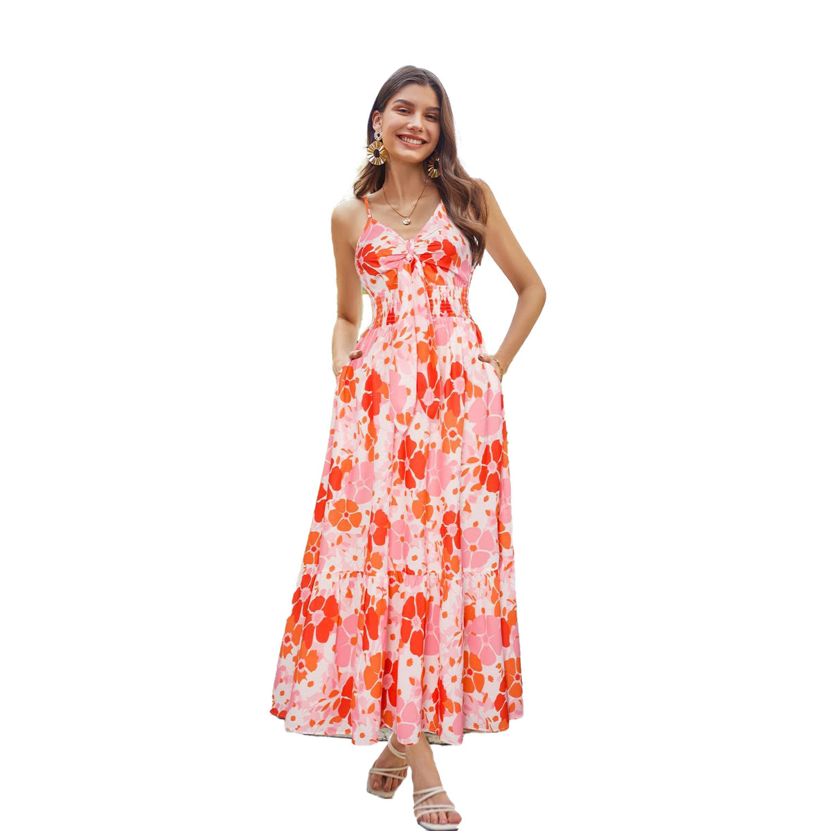 Bohemian Print Slip Dress Vacation photo 1