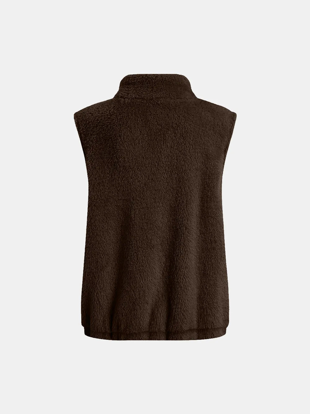 Full Size Fuzzy Zip Up Vest Coat Pockets (9)