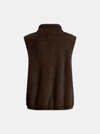 Full Size Fuzzy Zip Up Vest Coat Pockets (9)