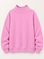 Oversized Mock Neck Long Sleeve Sweatshirt (33)