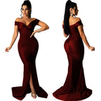 Large V-neck Micro-wrinkle Tight Dress photo 2