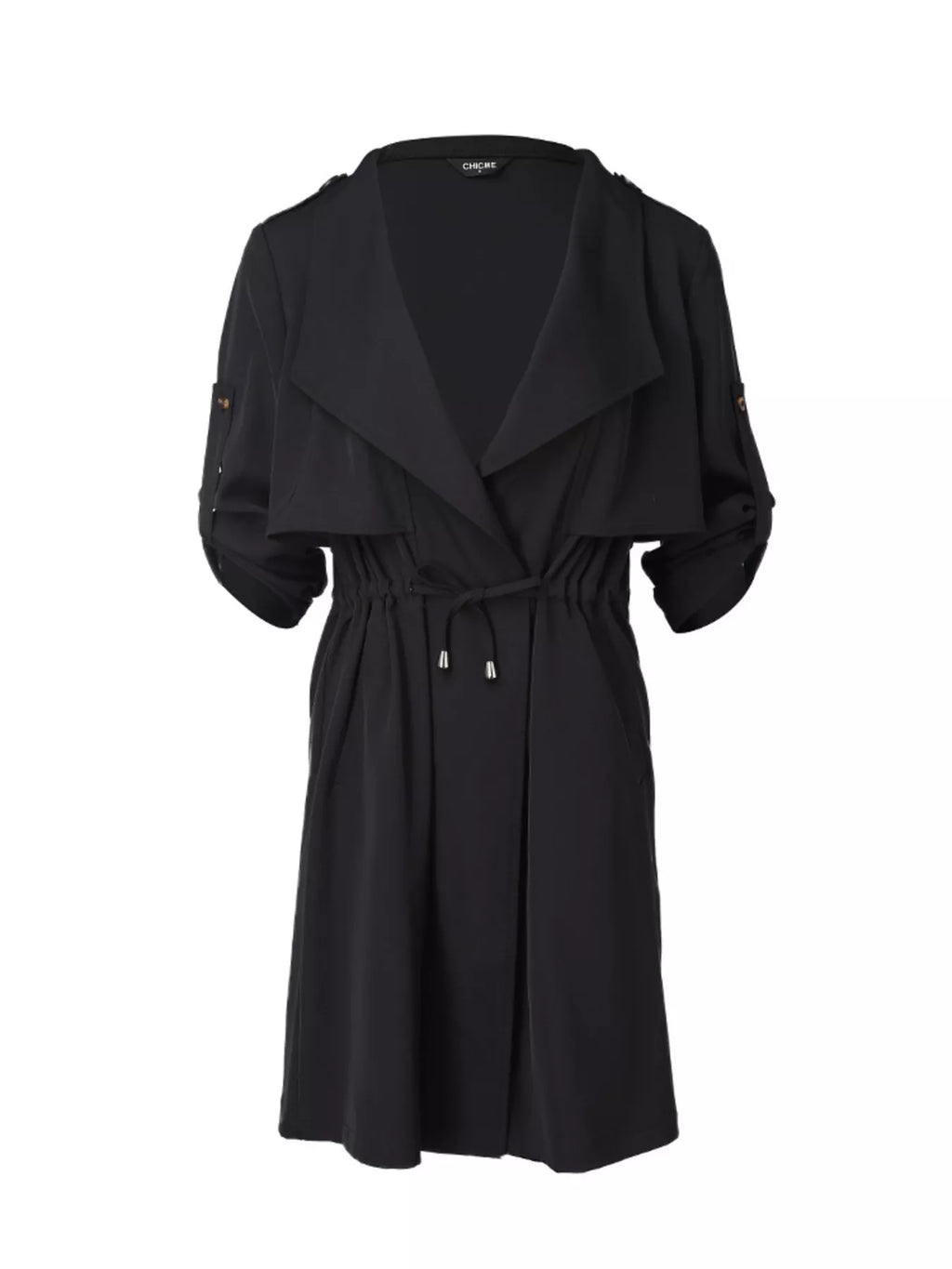 Drape Collar Lightweight Trench Coat (13)