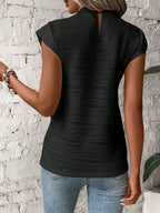 Mock Neck Cap Sleeve Top (6)
