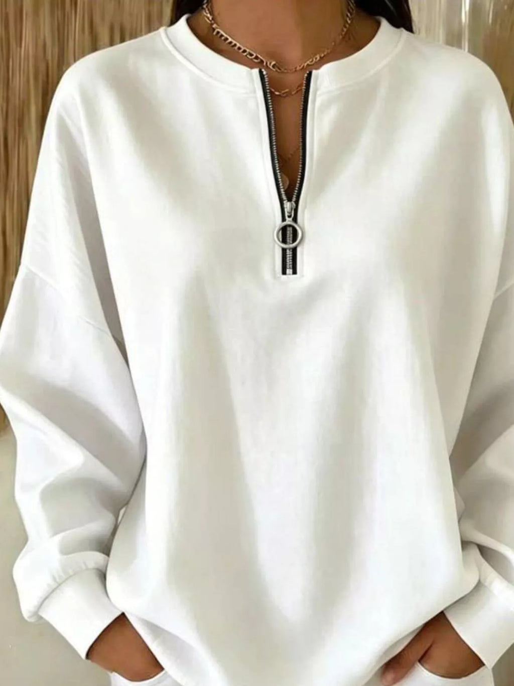 Quarter-zip Dropped Shoulder Sweatshirt (3)