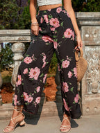 Printed Elastic Waist Wide Leg Pants (12)