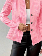 Textured Knit Button-front Blazer (15)