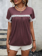 Contrast Round Neck Short Sleeve Tee (7)