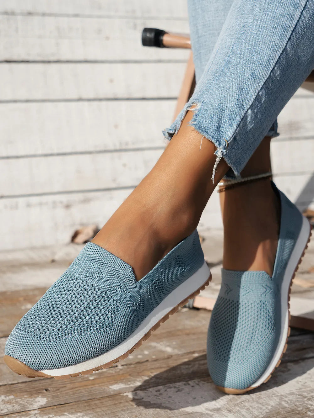 Mesh Round Toe Flat Slip-ons (7)