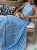 Eyelet Lace Top Maxi Skirt Set