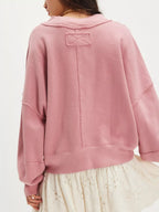 Exposed Seam Dropped Shoulder Sweatshirt (8)
