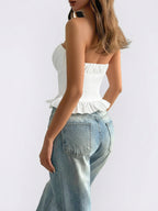 Ruffled Hem Tube Top (3)