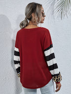 Leopard Striped Waffle-knit Top (2)