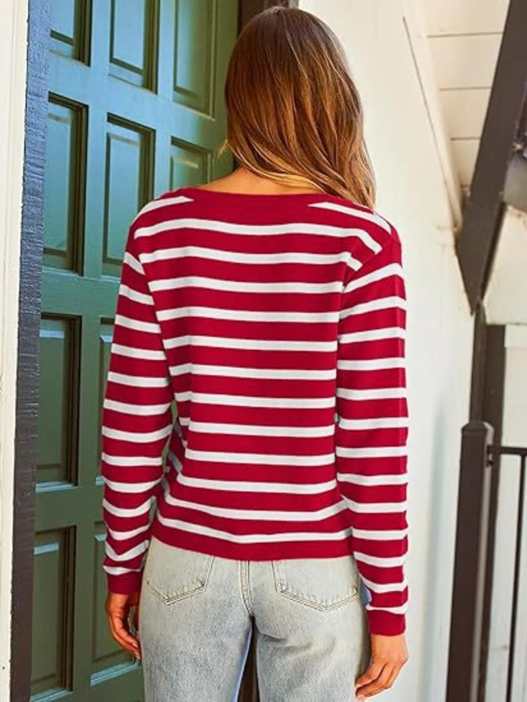 Striped Button-up Cardigan (11)