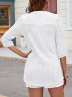 Textured Notched Top Drawstring Shorts Set (8)