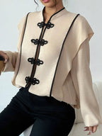 Chinese-style Mandarin Collar Blouse (5)