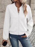 Zip-up Textured Long Sleeve Jacket (31)