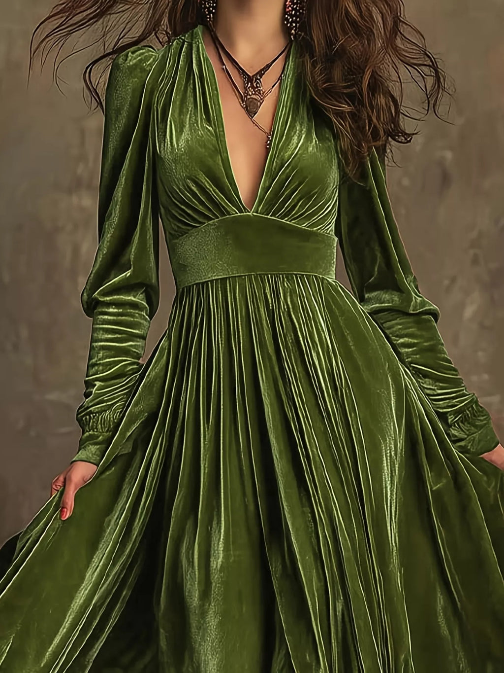 Ruffled Hem Long Sleeve Dress (2)