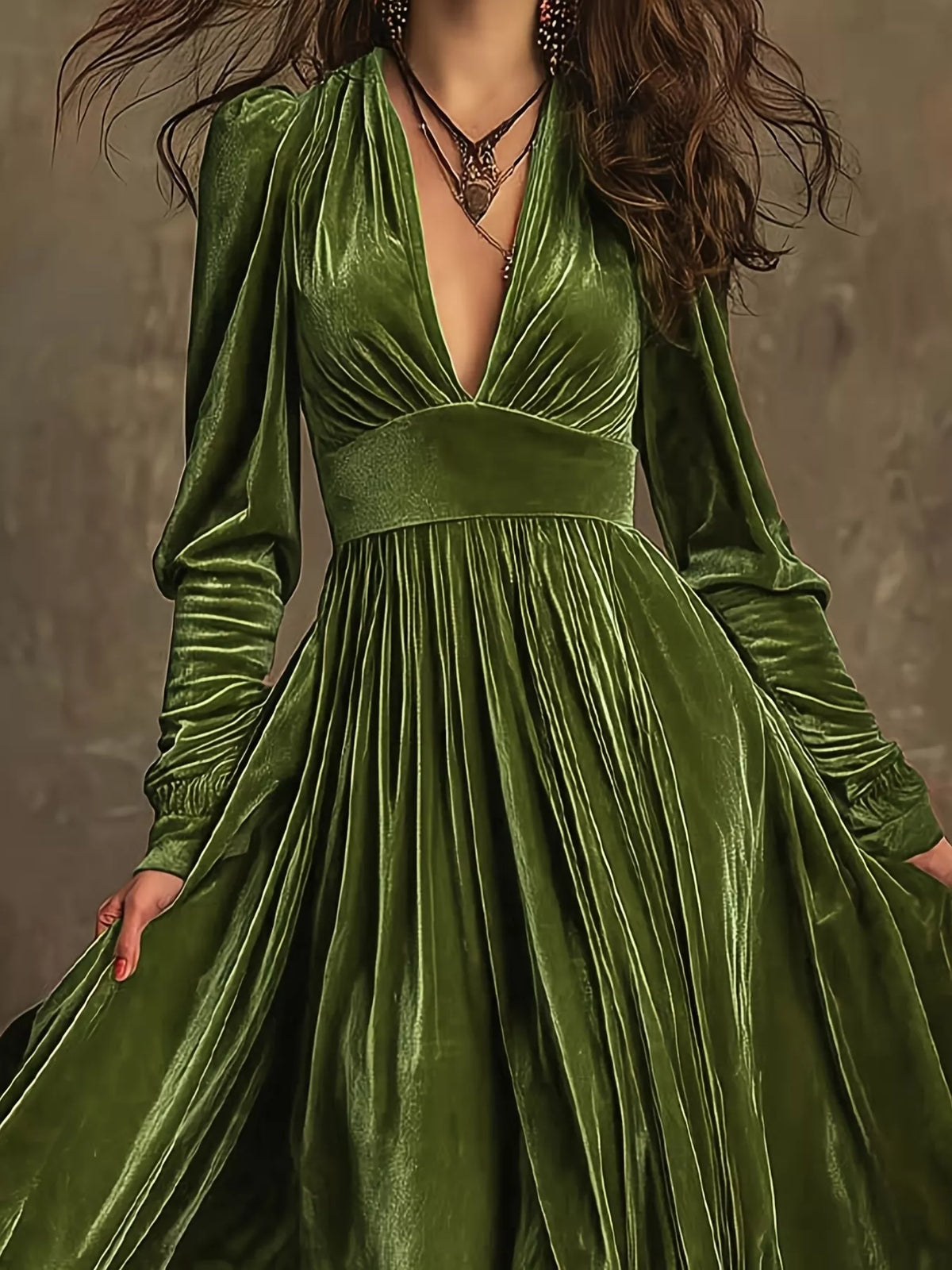 Ruffled Hem Long Sleeve Dress (2)