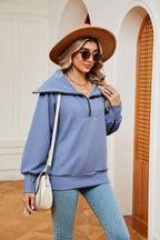 Half-zip Collared Sweatshirt (15)