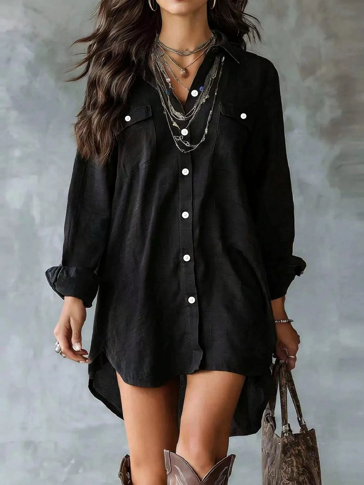 Casual Linen Shirt Dress Pockets (7)