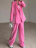Side Striped Long Sleeve Blazer Pants Set
