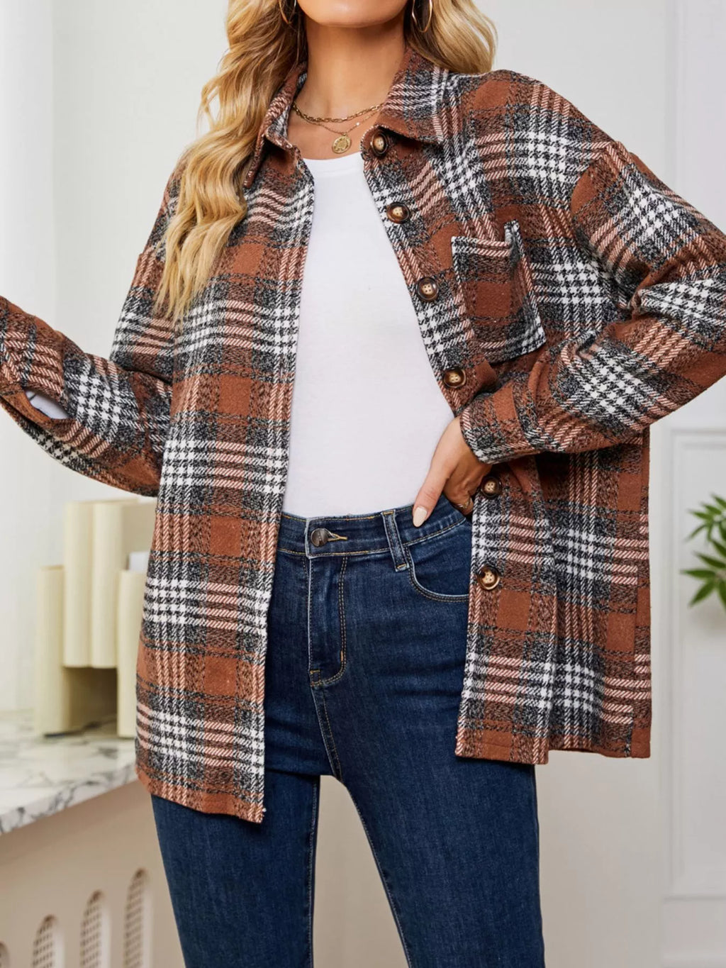 Plaid Button-up Shirt (4)