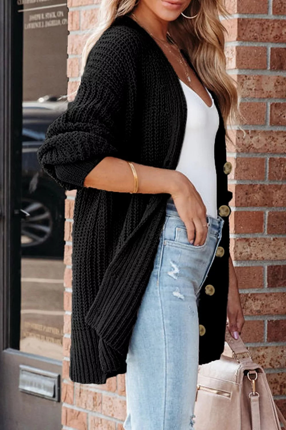 Chunky Knit Button-down Cardigan (24)