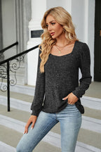 Ribbed Square Neck Long Sleeve T-shirt (14)