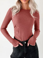 Ribbed Long Sleeve Fitted Bodysuit (2)