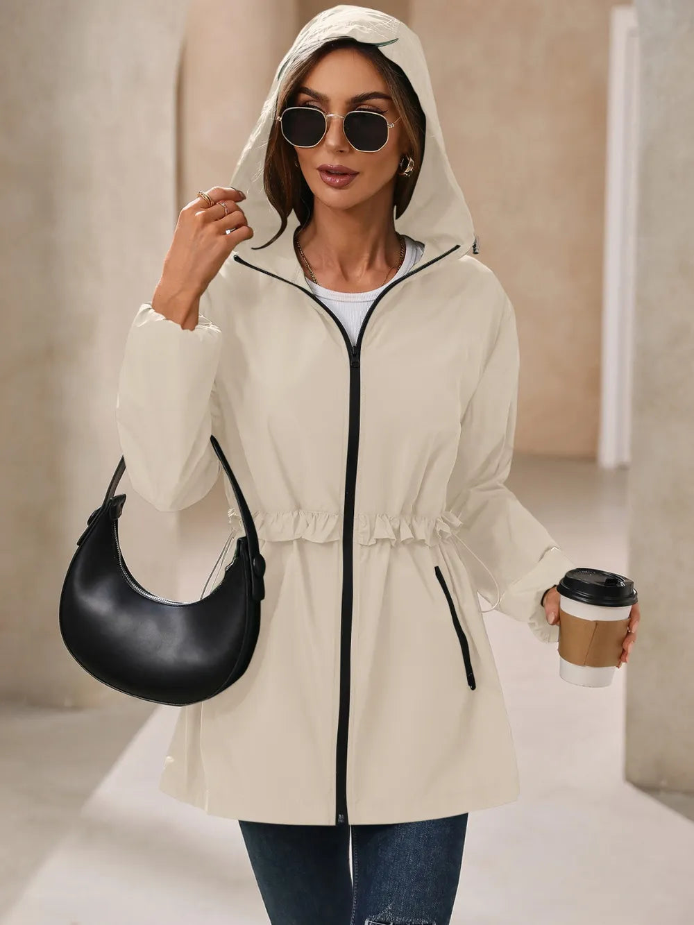Outdoor Waterproof Long Sleeve Hooded Windbreaker (12)