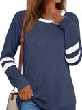 Casual Striped Round Neck T-shirt
