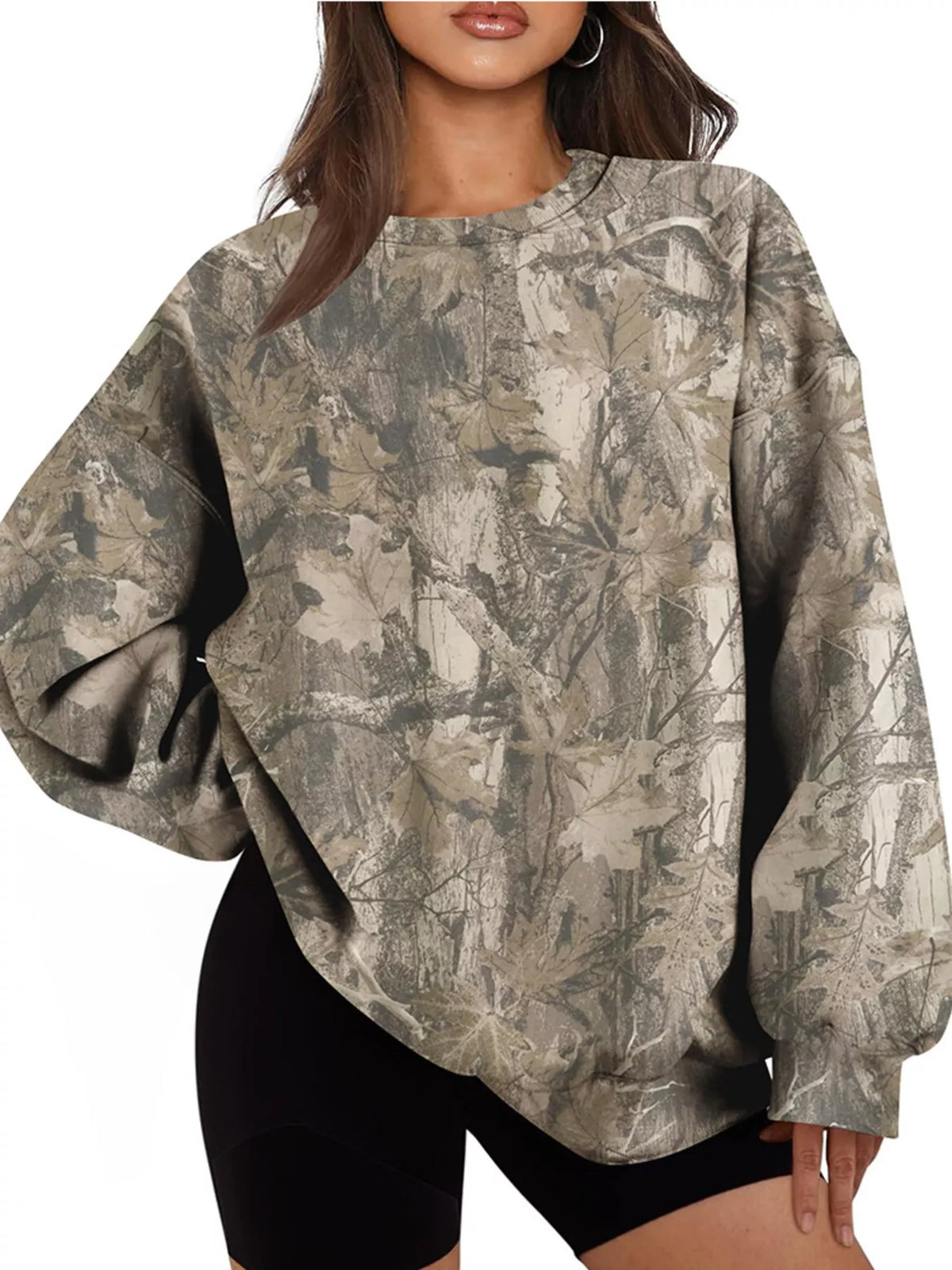 Oversized Printed Crew Neck Sweatshirt (6)
