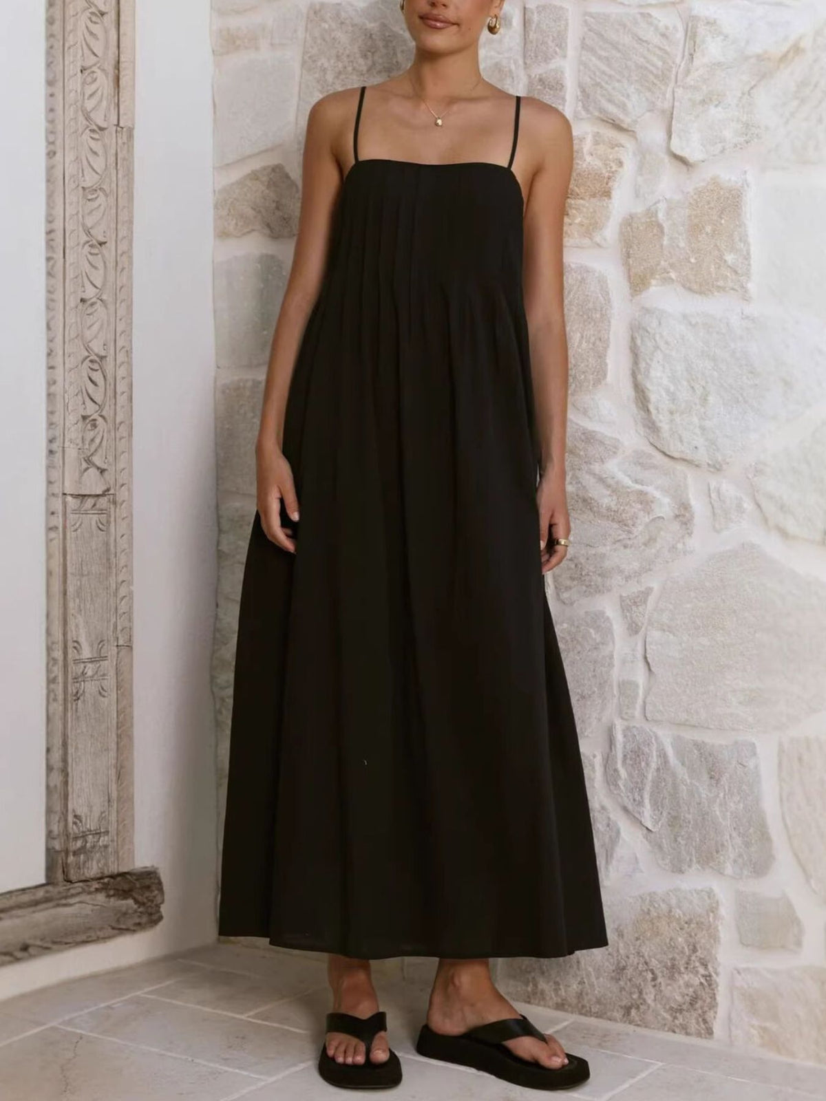 Pleated Bodice Midi Cami Dress (10)