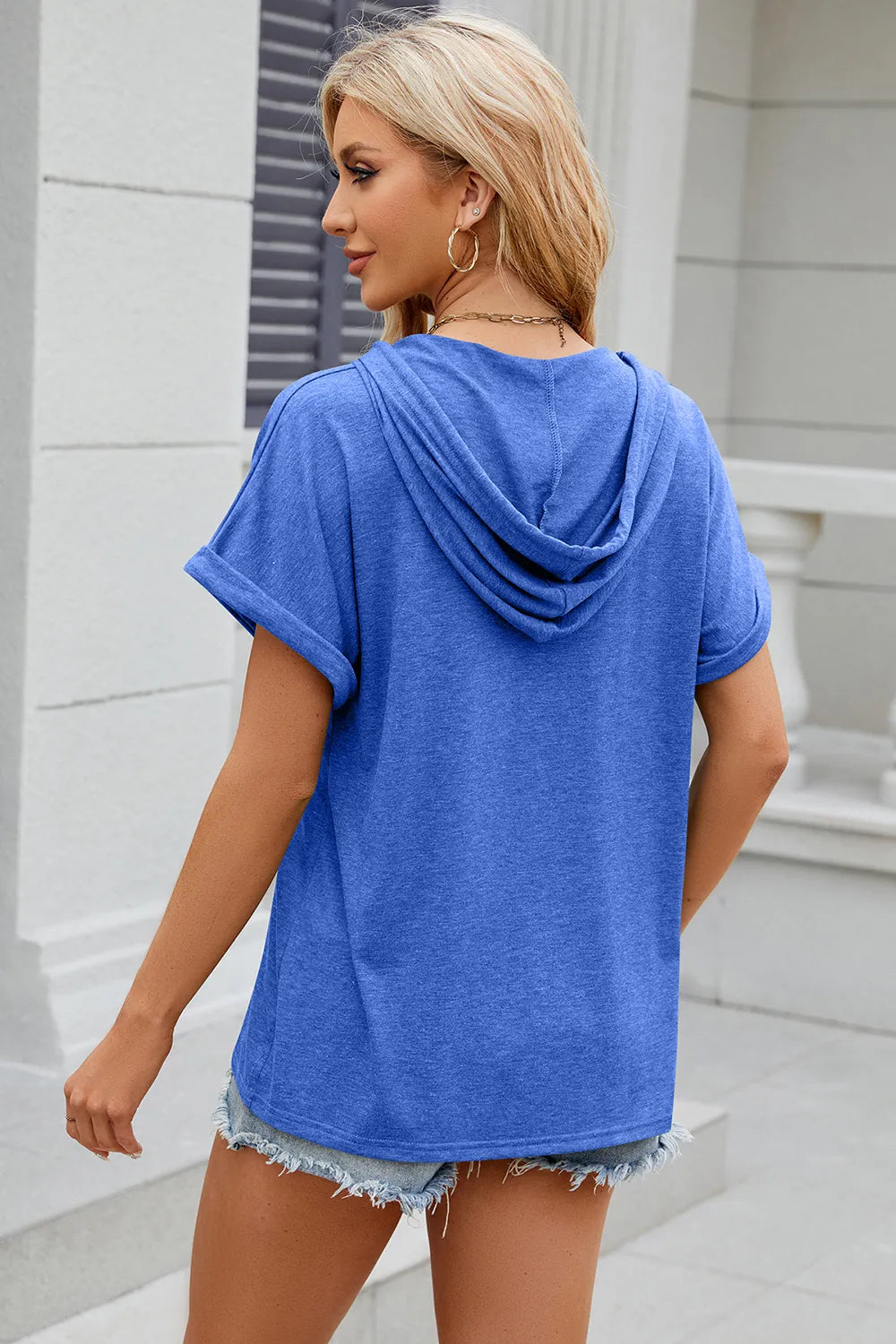 Hooded Short Sleeve T-shirt (8)