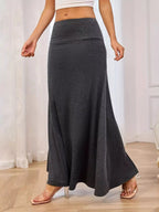 Flowy Maxi Skirt Wide Waistband (2)