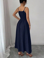 Smocked Spaghetti Strap Midi Dress (17)