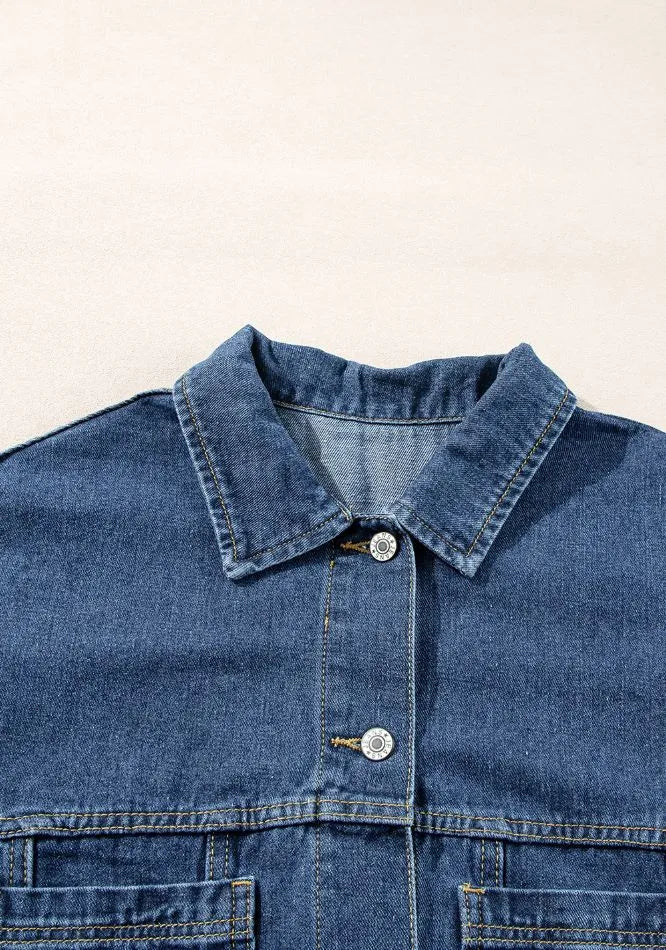 Pocketed Button Up Denim Jacket (19)