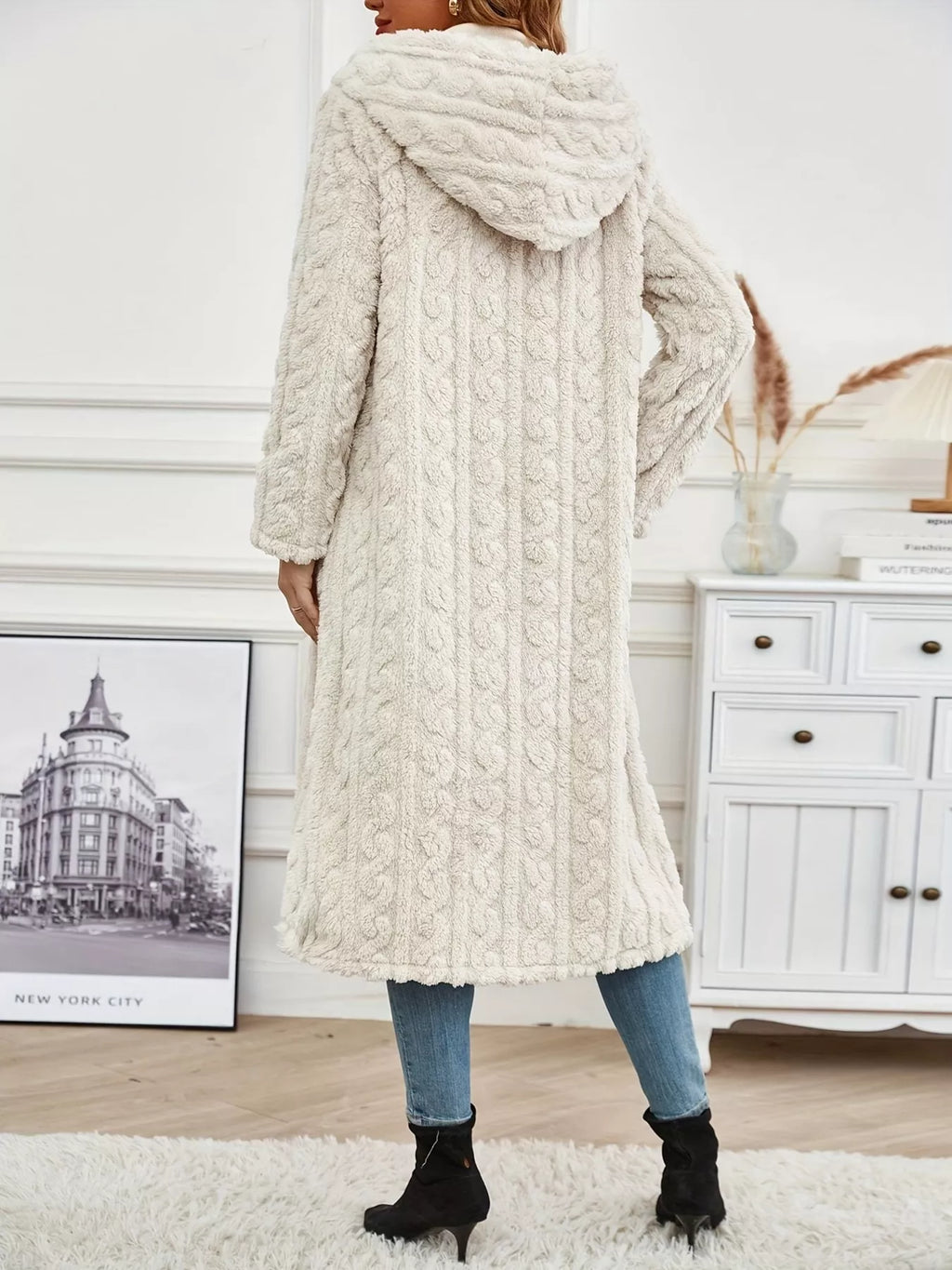 Cozy Hooded Button Up Longline Outerwear (4)