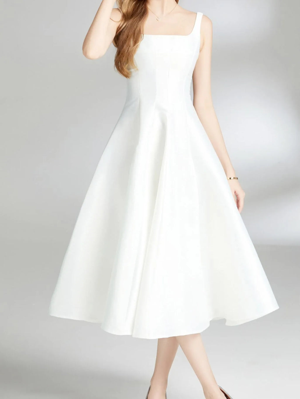 A-line Silhouette Midi Sleeveless Dress (8)