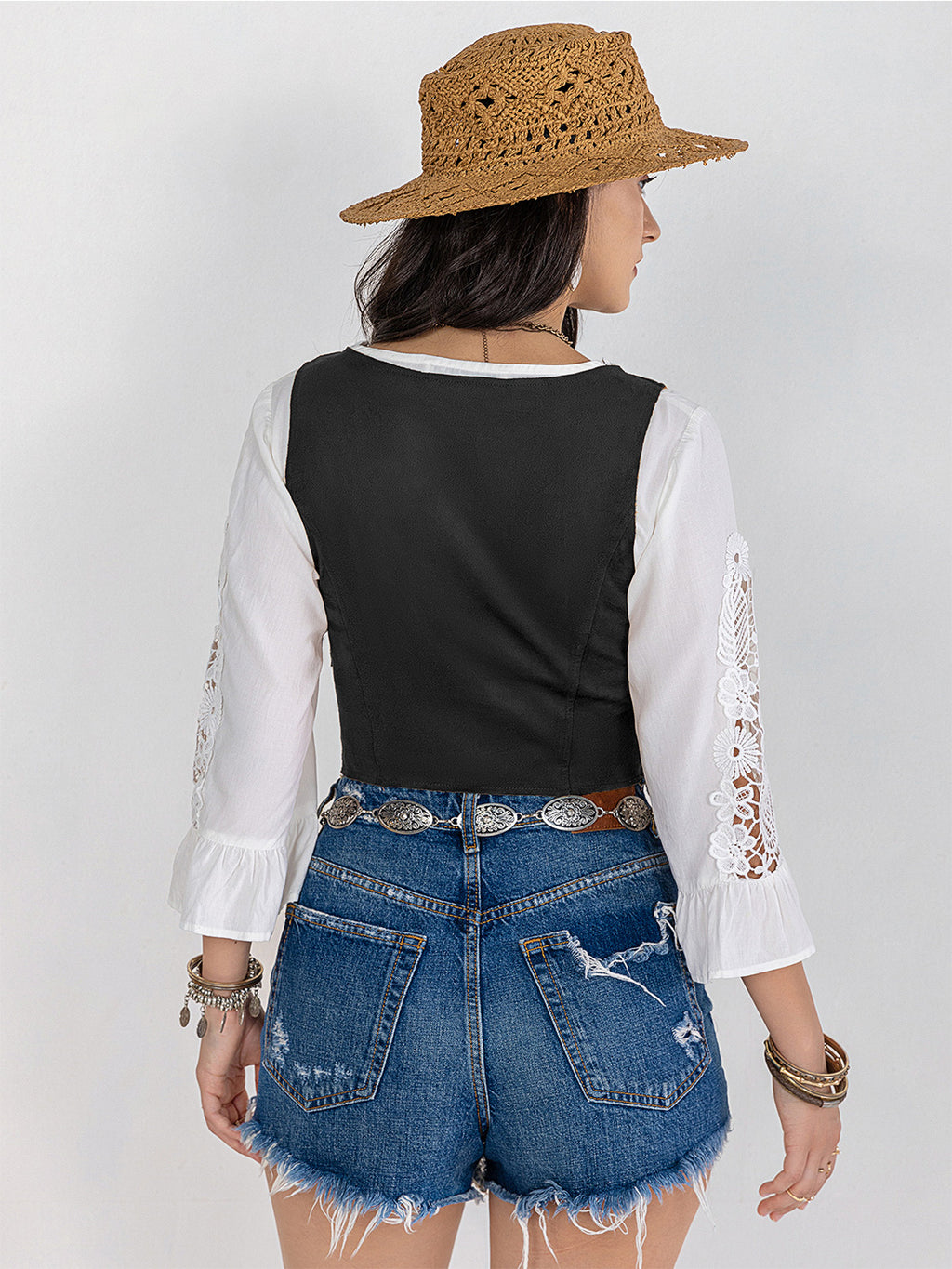Fringe Lace-up Vest (11)