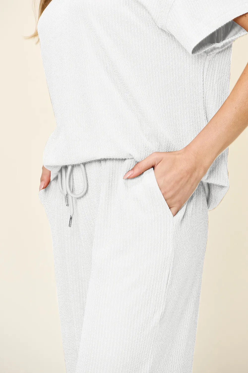 Round Neck Short Sleeve Wide Leg Pants (29)